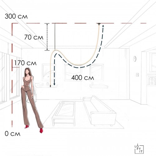 10388C Black Потолочный светильник LOFT IT Thread