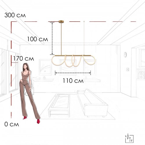 10388P/A Brass Подвесной светильник LOFT IT Thread