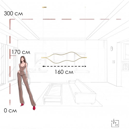 10403/1600 AB Подвесной светильник LOFT IT Tape Light