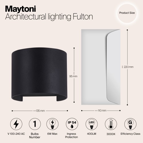 Архитектурная подсветка  Maytoni Outdoor Fulton O573WL-L6B