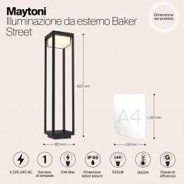 Ландшафтный светильник  Maytoni Outdoor Baker Street O021FL-L10B3K