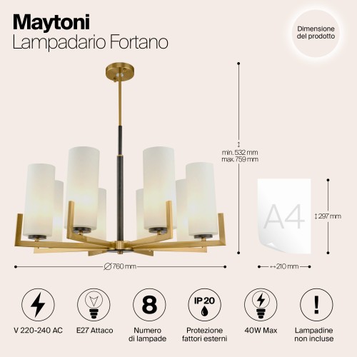 Люстра Maytoni Fortano MOD089PL-08BS