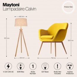 Напольный светильник (торшер) Maytoni Calvin Z177-FL-01-BR