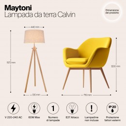 Напольный светильник (торшер) Maytoni Calvin Z177-FL-01-BR