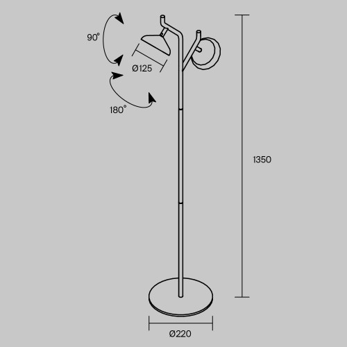 Напольный светильник (торшер) Maytoni Vita MOD451FL-L8B3K