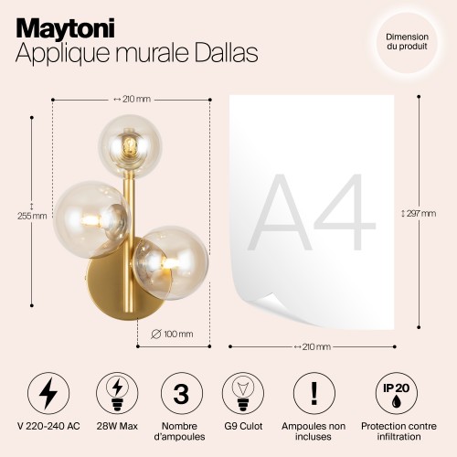 Настенный светильник (бра) Maytoni Dallas MOD545WL-03G