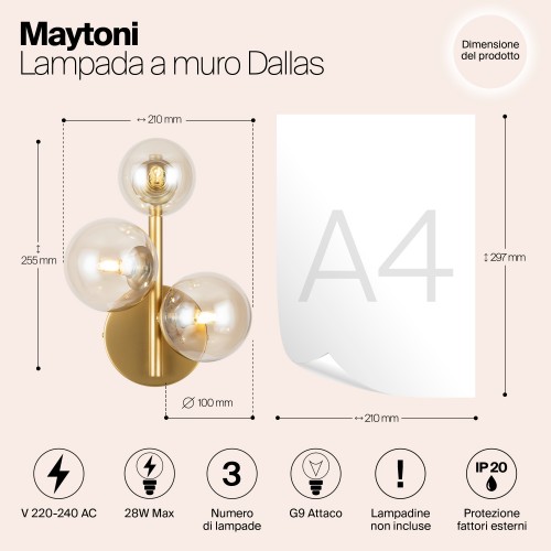 Настенный светильник (бра) Maytoni Dallas MOD545WL-03G