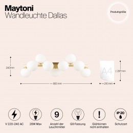 Настенный светильник (бра) Maytoni Dallas MOD547WL-09BS