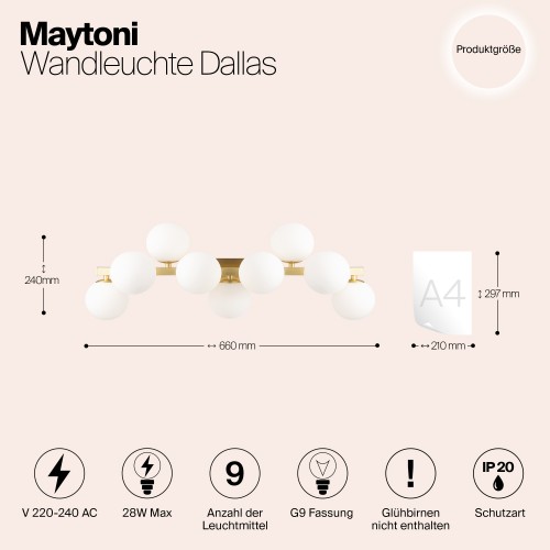 Настенный светильник (бра) Maytoni Dallas MOD547WL-09BS