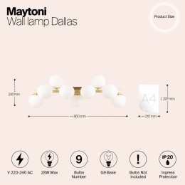 Настенный светильник (бра) Maytoni Dallas MOD547WL-09BS