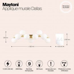 Настенный светильник (бра) Maytoni Dallas MOD547WL-09BS