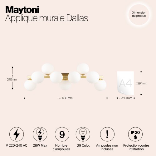 Настенный светильник (бра) Maytoni Dallas MOD547WL-09BS