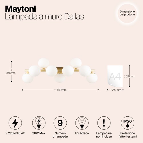 Настенный светильник (бра) Maytoni Dallas MOD547WL-09BS