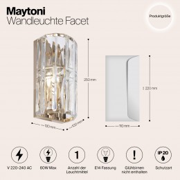 Настенный светильник (бра) Maytoni Facet MOD094WL-01G