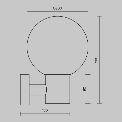 Настенный светильник (бра)  Maytoni Outdoor Bold O598WL-01B