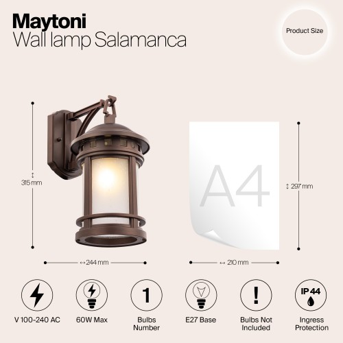 Настенный светильник (бра)  Maytoni Outdoor Salamanca O031WL-01BR