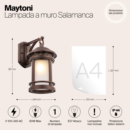 Настенный светильник (бра)  Maytoni Outdoor Salamanca O031WL-01BR