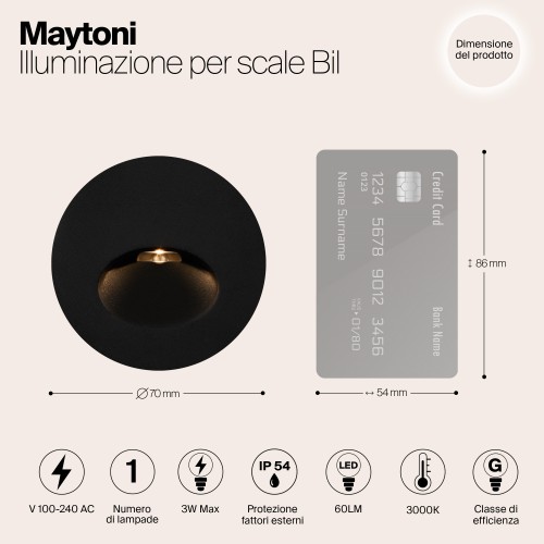 Подсветка для лестниц  Maytoni Outdoor Bil O015SL-L3B3K