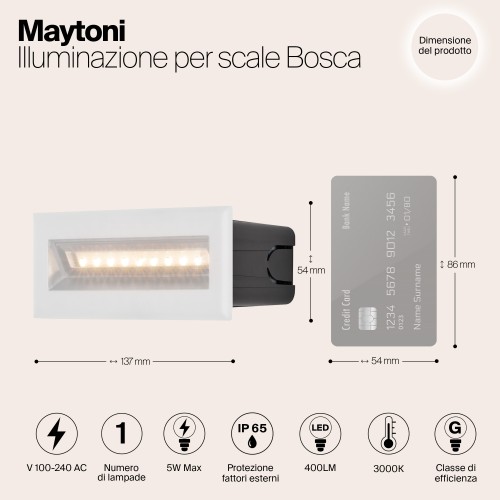 Подсветка для лестниц  Maytoni Outdoor Bosca O045SL-L5W3K