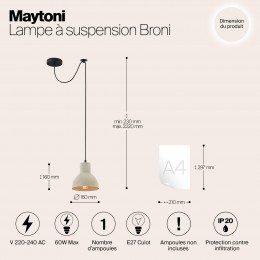 Подвесной светильник Maytoni Broni T434-PL-01-GR