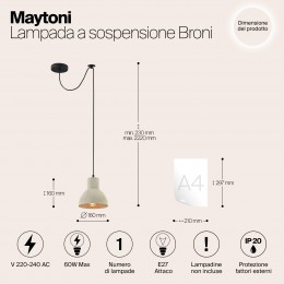 Подвесной светильник Maytoni Broni T434-PL-01-GR