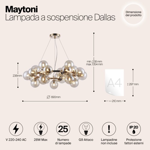 Подвесной светильник Maytoni Dallas MOD548PL-25G