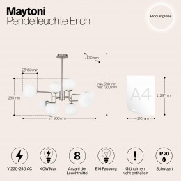 Подвесной светильник Maytoni Erich MOD221-PL-08-N