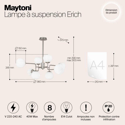 Подвесной светильник Maytoni Erich MOD221-PL-08-N