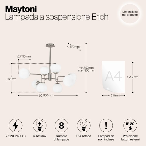 Подвесной светильник Maytoni Erich MOD221-PL-08-N