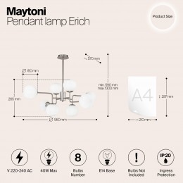 Подвесной светильник Maytoni Erich MOD221-PL-08-N