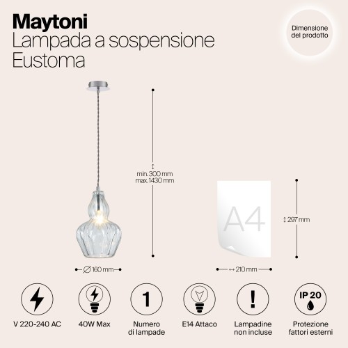 Подвесной светильник Maytoni Eustoma MOD238-PL-01-TR