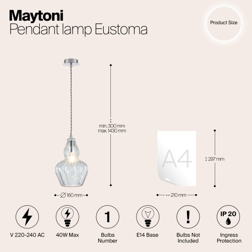 Подвесной светильник Maytoni Eustoma MOD238-PL-01-TR