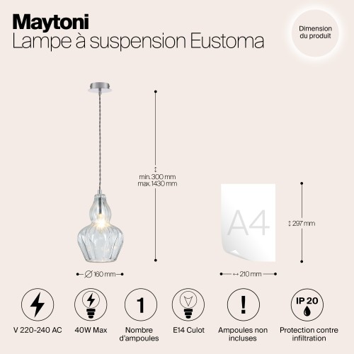 Подвесной светильник Maytoni Eustoma MOD238-PL-01-TR