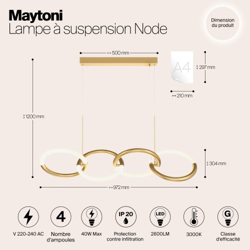 Подвесной светильник Maytoni Node MOD165PL-L40G3K
