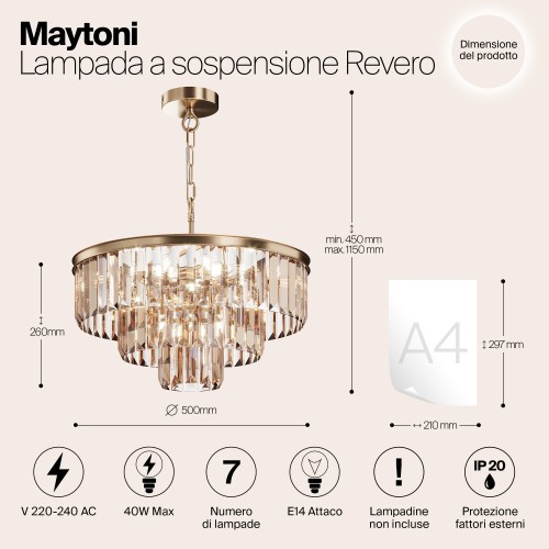 Подвесной светильник Maytoni Revero MOD085PL-07BS