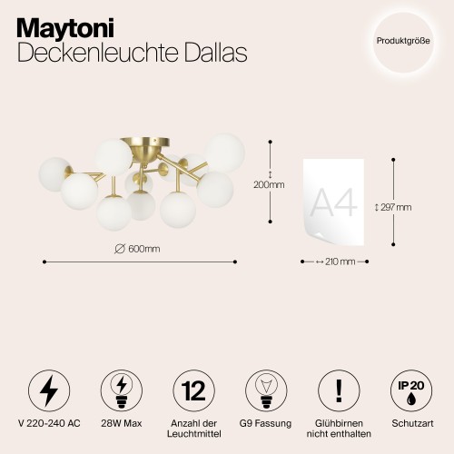 Потолочный светильник Maytoni Dallas MOD545CL-12BS
