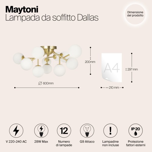 Потолочный светильник Maytoni Dallas MOD545CL-12BS