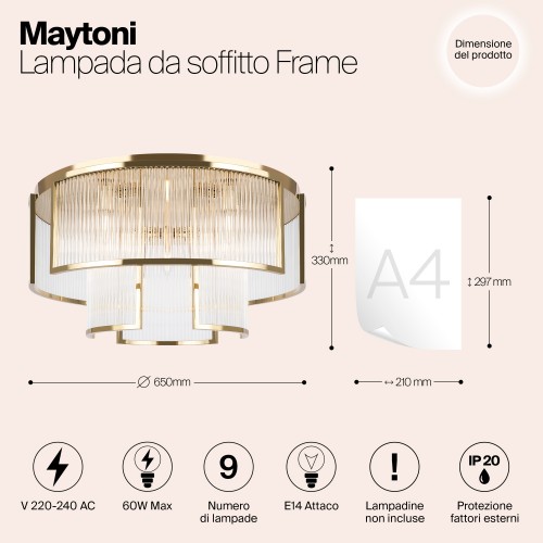 Потолочный светильник Maytoni Frame MOD174CL-09G
