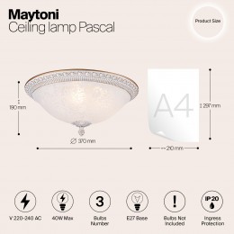Потолочный светильник Maytoni Pascal C908-CL-03-W