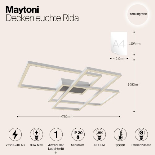 Потолочный светильник Maytoni Rida MOD015CL-L80W