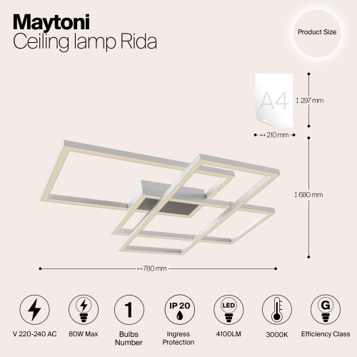 Потолочный светильник Maytoni Rida MOD015CL-L80W