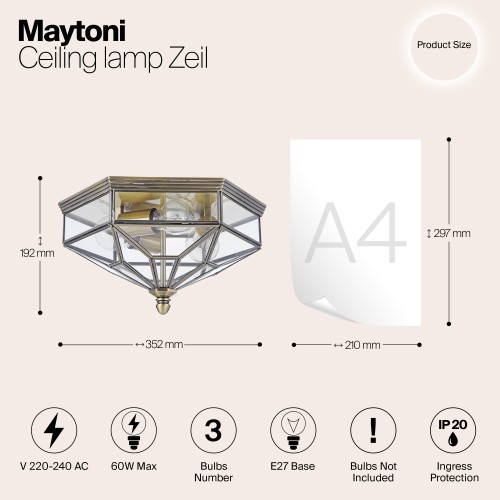 Потолочный светильник Maytoni Zeil H356-CL-03-BZ
