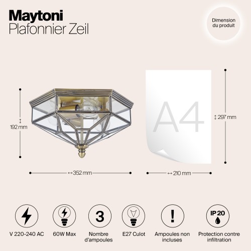 Потолочный светильник Maytoni Zeil H356-CL-03-BZ