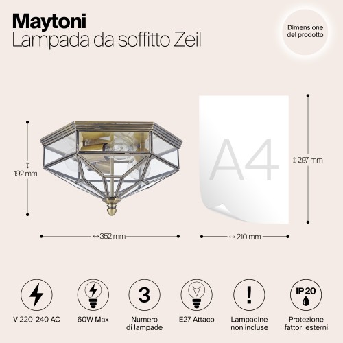 Потолочный светильник Maytoni Zeil H356-CL-03-BZ