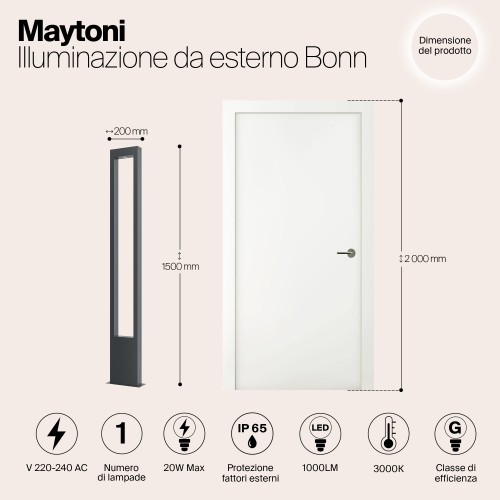 Садово-парковый светильник  Maytoni Outdoor Bonn O425FL-L20GF