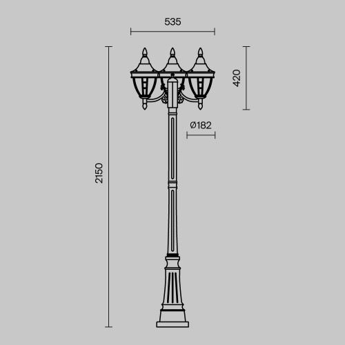 Садово-парковый светильник  Maytoni Outdoor Rivoli O026FL-03B