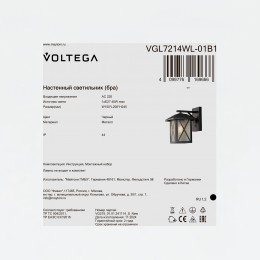 Уличный настенный светильник Voltega VGL7214WL-01B1