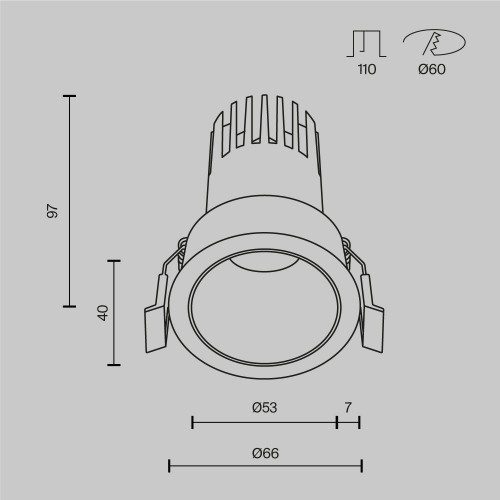 Встраиваемый светильник Technical DL116-10W-3K-W
