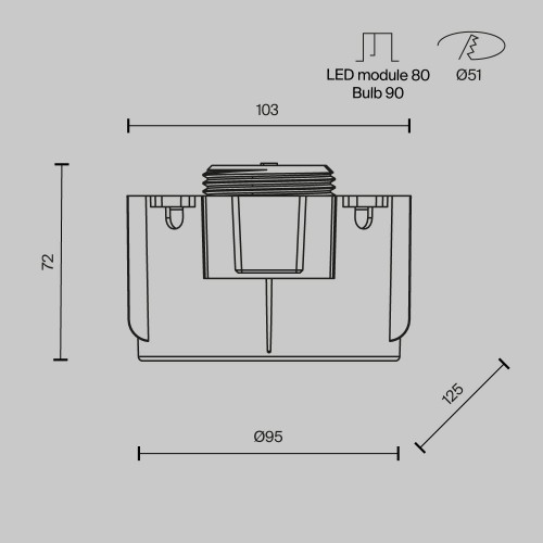 Встраиваемый светильник Technical DL136-GU10-W