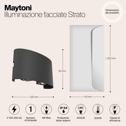 Архитектурная подсветка  Maytoni Outdoor Strato O417WL-L4GR3K